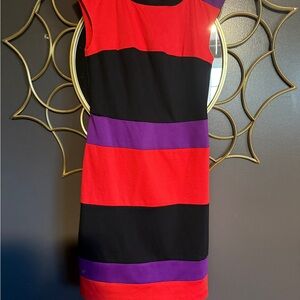 Shelby & Palmer Red, Black, and Purple Mini Dress